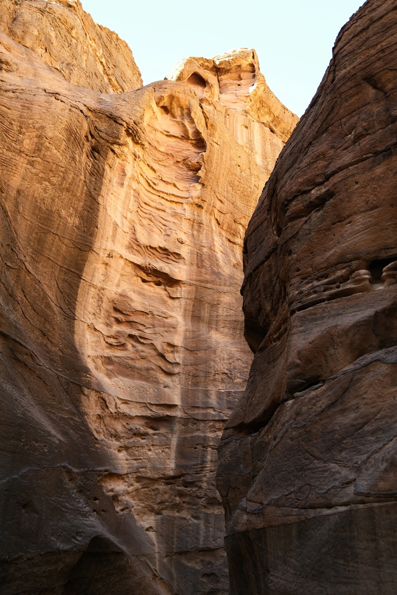 Stone village houses perched on the edge of Dana Valley, Jordan