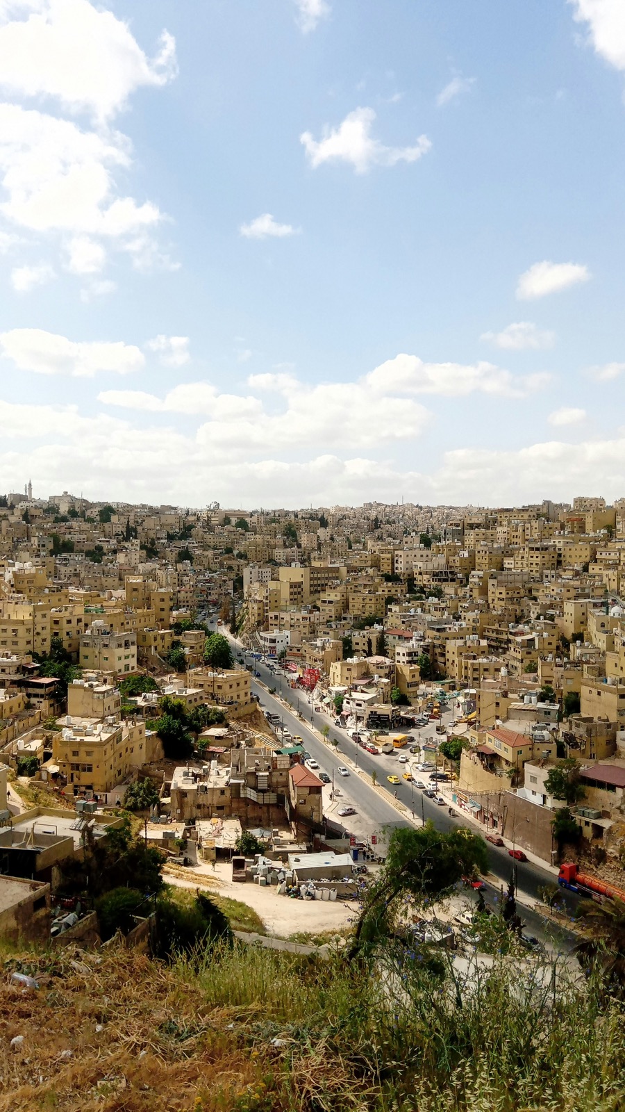 View over Amman's hillside neighbourhoods and rooftops from the Citadel, Jordan