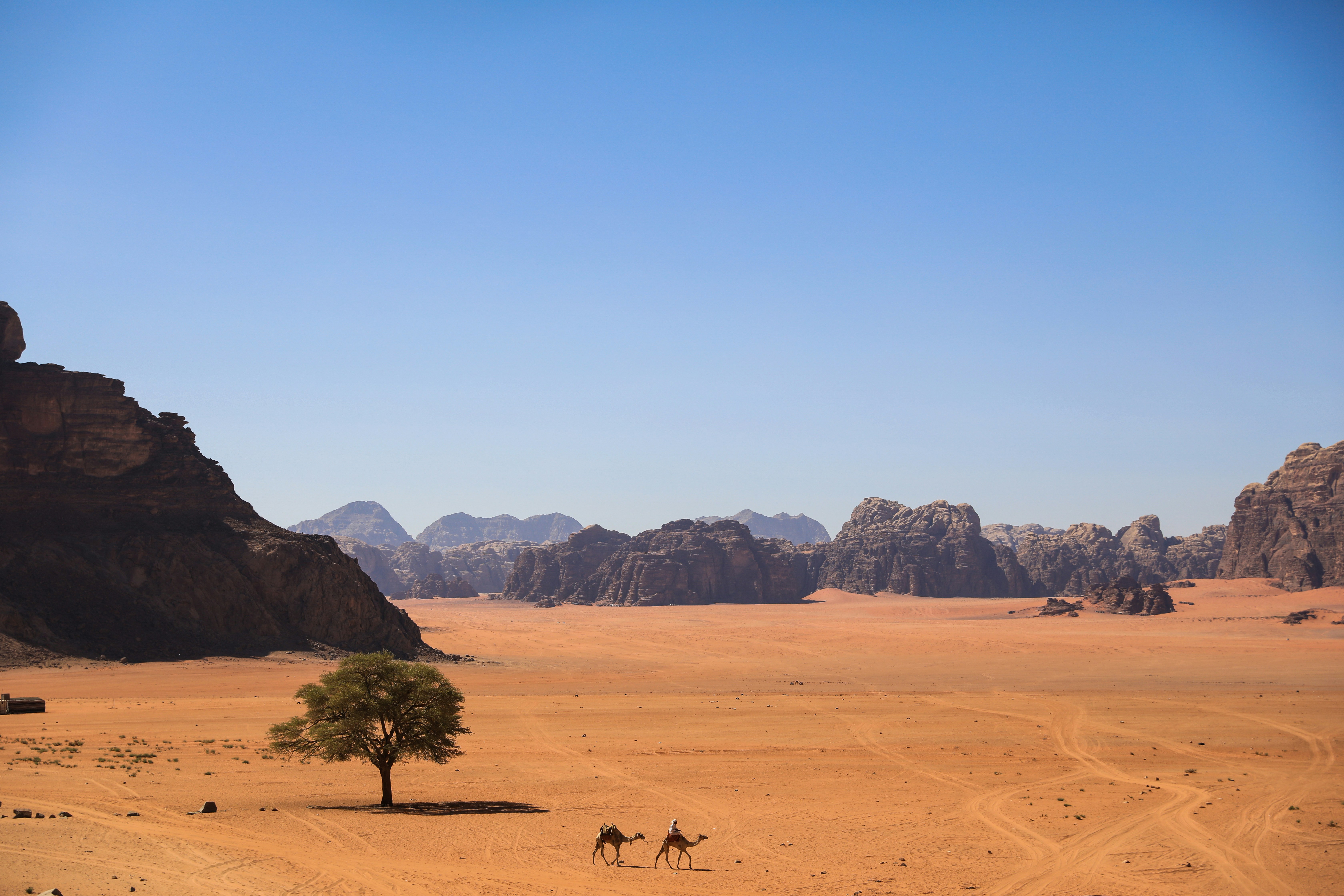 Petra Treasury carved into rose-red sandstone cliffs in Jordan